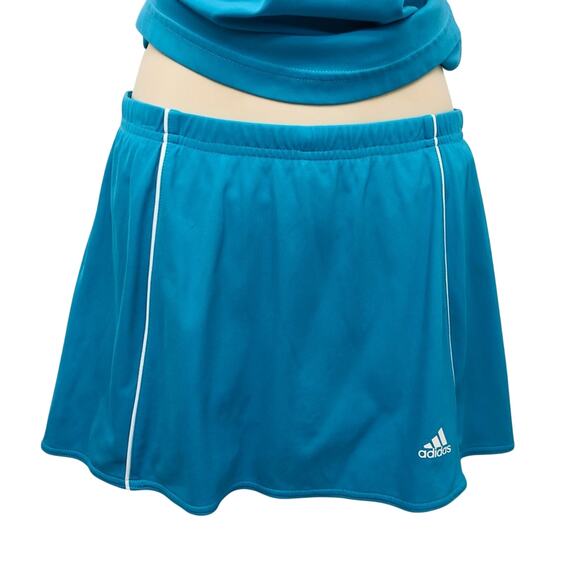 Adidas Blue White Climalite Tennis Skirt and Top Set Cool and Dry Activewear - Picture 5 of 16